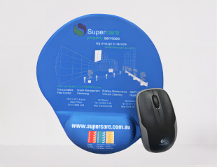 Promotional ergonomic mouse pad with gel wrist support