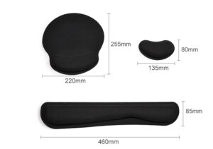 Usual sizes for wrist suport mouse pad, wrist rests, and keyboard wrist rest